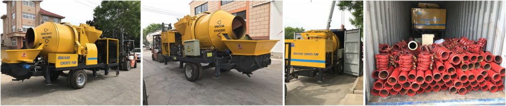 concrete mixer machine with pumps