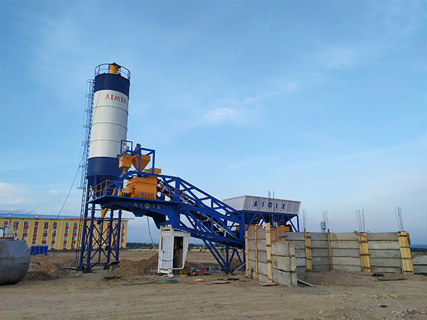 AJY35 Portable Concrete Batch Plant in Kenya