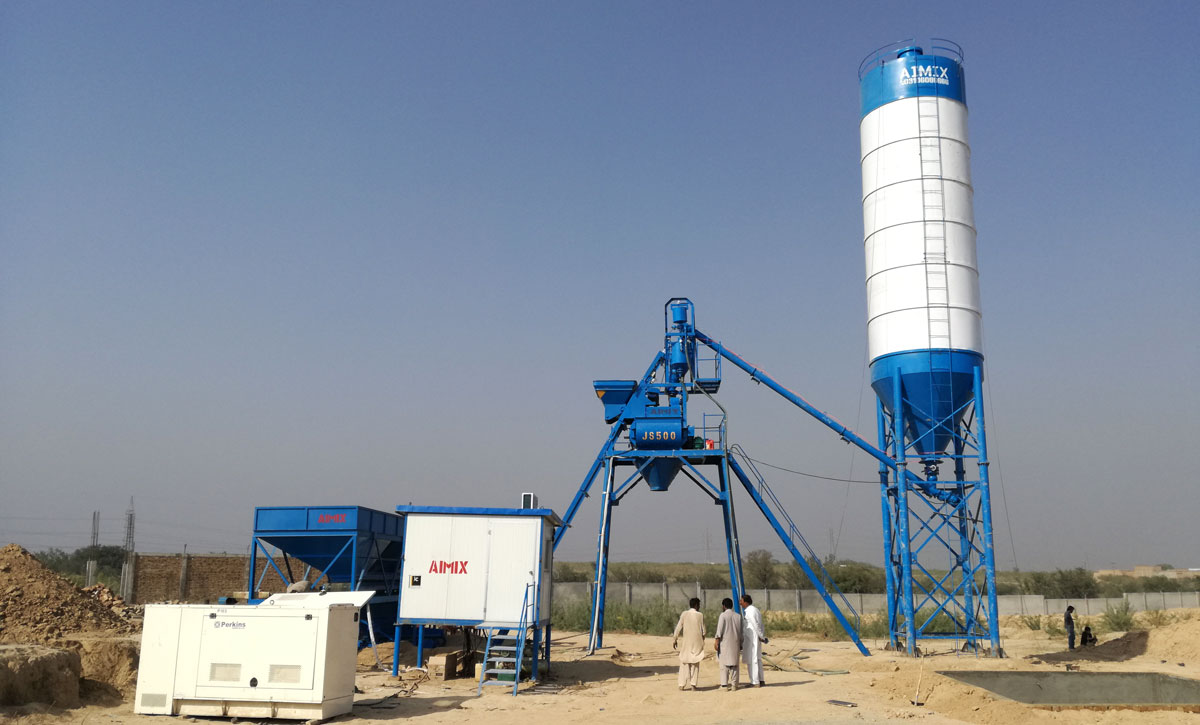 AJ-25 concrete batching plant in Pakistan
