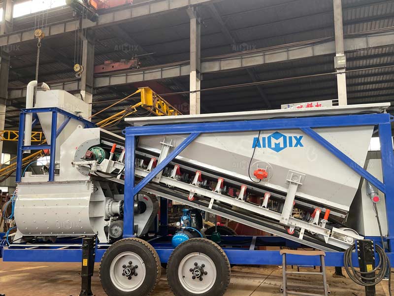 twin shaft concrete mixer plant