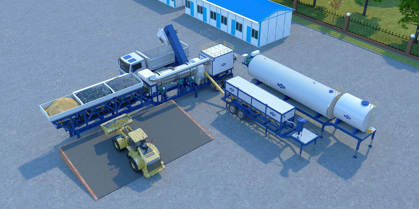 asphalt batching plant working